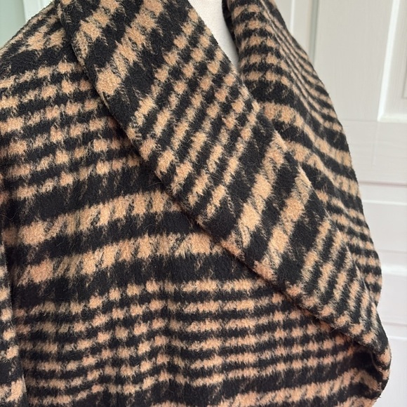 Avec Les Filles Plaid Brown Shawl Collar Coat Size 1X Plus Size Soft Jacket - Picture 2 of 6